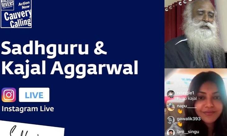 Sadhguru-And-Kajal-Aggarwal-Instagram-Live-Cauvery-Calling